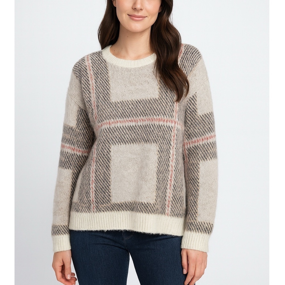DESIGNERS REMIX Charlotte Eskildsen Vicki Check Knitted Sweater Gray